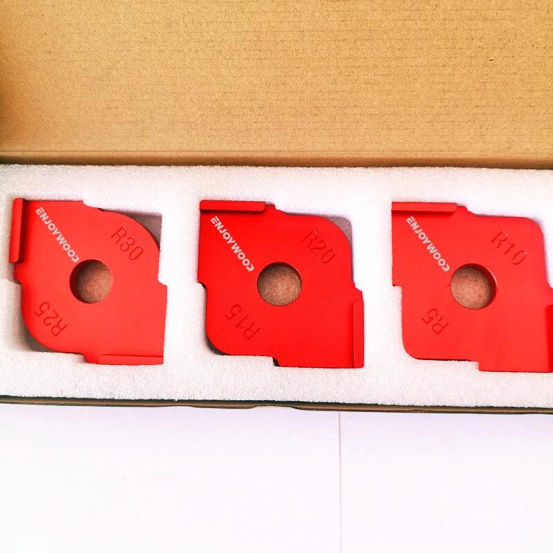 ENJOYWOOD 3PCS Aluminum Router Corner Jig Set R5-R30 6 in 1 Precision Woodworking Corner Templates Enduring and Easy to Use