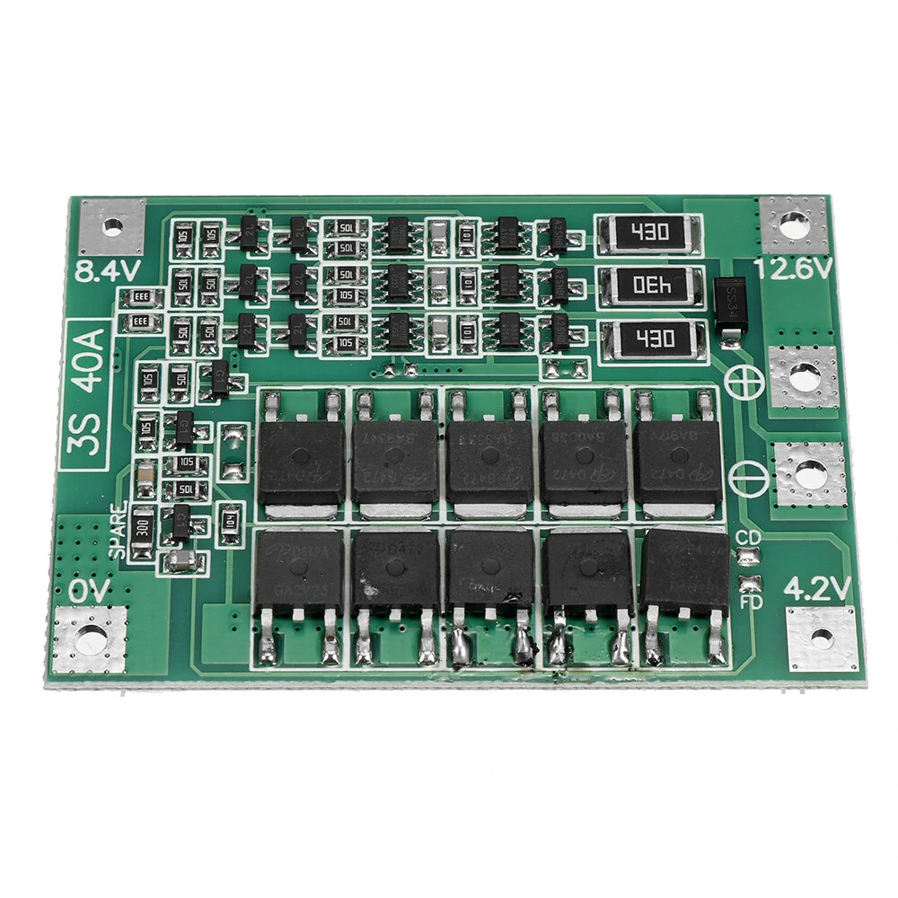 BMS 3S 40A 18650 Lithium Battery Charger Protection Board 11.1V 12.6V PCB for Drill Motor with Balance