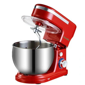 [EU Direct] BioloMix 1200W 5L Stainless Steel Bowl 6-speed Kitchen Food Stand Mixer Cream Egg Whisk Whip Dough Kneading Mixer Blender