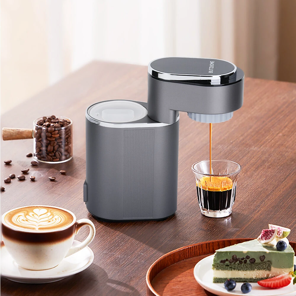 BLITZHOME® C180 Mini Coffee Machine Portable Espresso Maker 15Bar Pressure Hot/Cold Extraction Easy Cleaning for Home Office & Travel