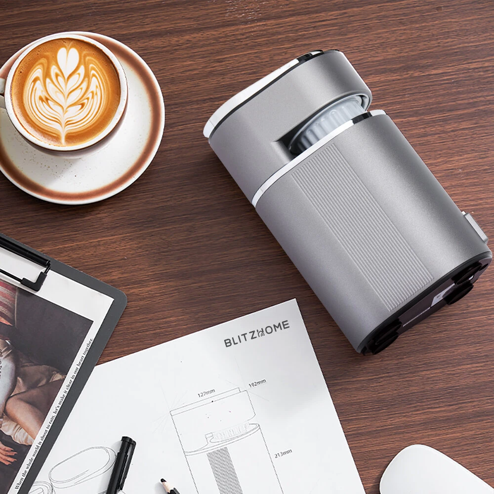 BLITZHOME® C180 Mini Coffee Machine Portable Espresso Maker 15Bar Pressure Hot/Cold Extraction Easy Cleaning for Home Office & Travel