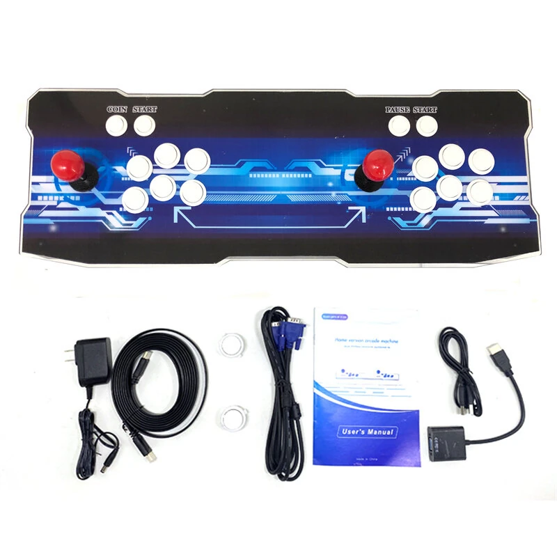 Pandorra Box 3D Retro Game Console Built-in 7000 Games Arcade Video Game Machine 8-button Dual Player Gamer Console with Joystick for Kids Fun EU Plug