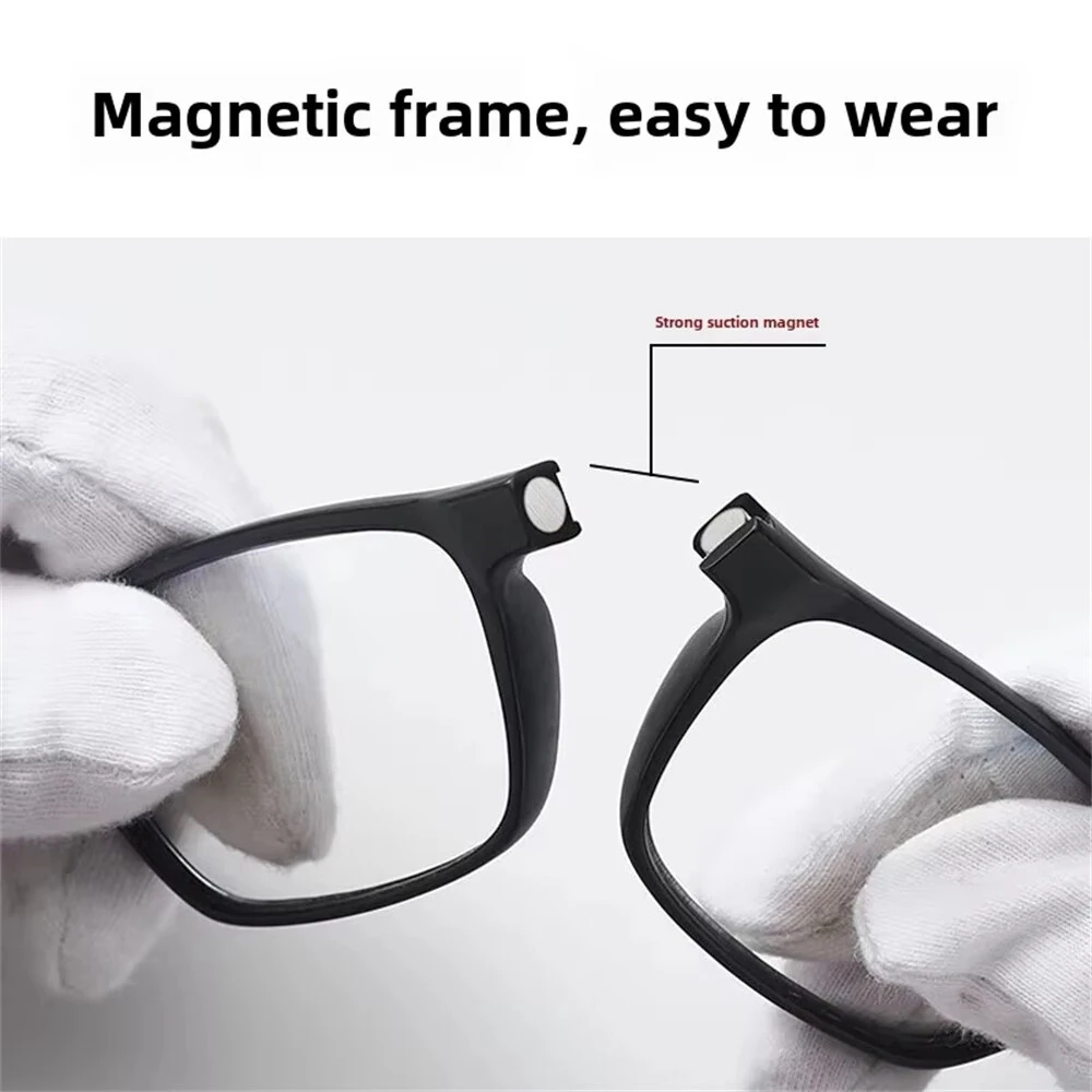 Magnetic Neck-hanging Foldable Reading Glasses, Anti-Blue Light High-definition Reading Glasses, Ultra-light Portable Hyperopia Glasses