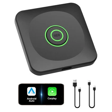 2 in 1 Wired To Wireless Carplay Converter Plug & Play Dongle Convert Carplay Wireless Adapter One-click Switch Adapter for Android and Apple Devices