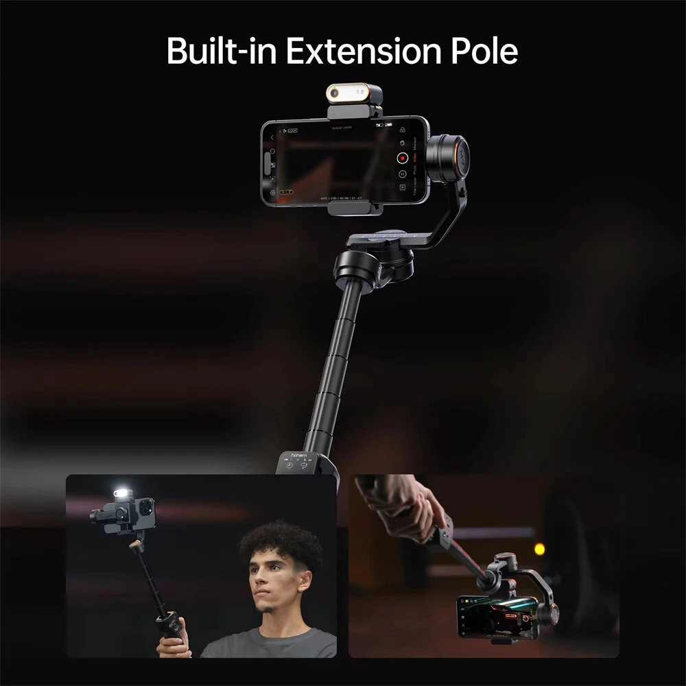 Hohem M7 iSteady M7 Cell Phone Gimbal Stabilizer 3-axis Anti-Shake Stands Extendable Selfie Stick for Live Vlog