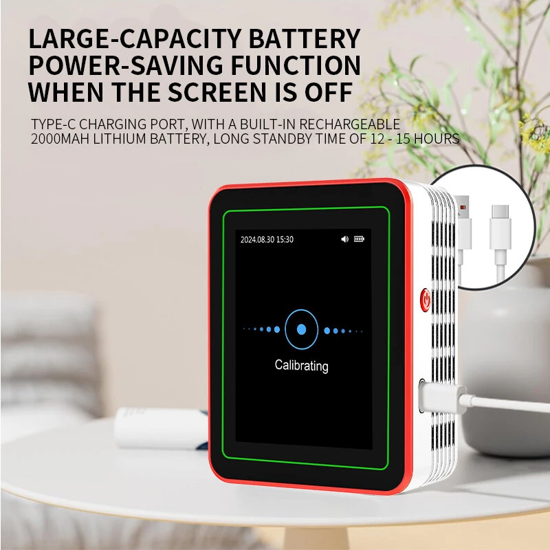 18-in-1 Air Quality Detector Formaldehyde CO TVOC CO2 PM1.0 PM2.5 Monitor Temperature Humidity High Precision Portable Sensor Data Export TFT Screen ZN-MT32