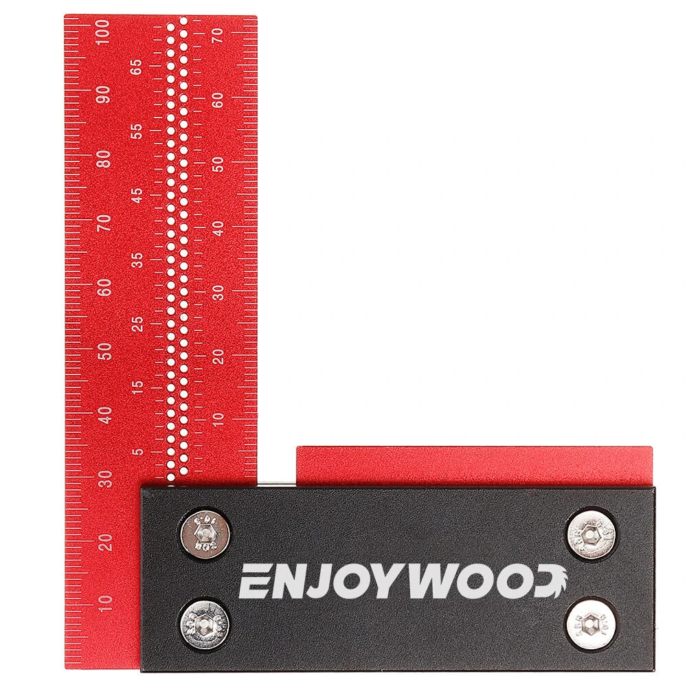 ENJOYWOOD 100mm/4Inch Aluminum Alloy Woodworking Ruler Precision Square Right Angle Ruler Guaranteed T Speed Measurements Ruler for Measuring
