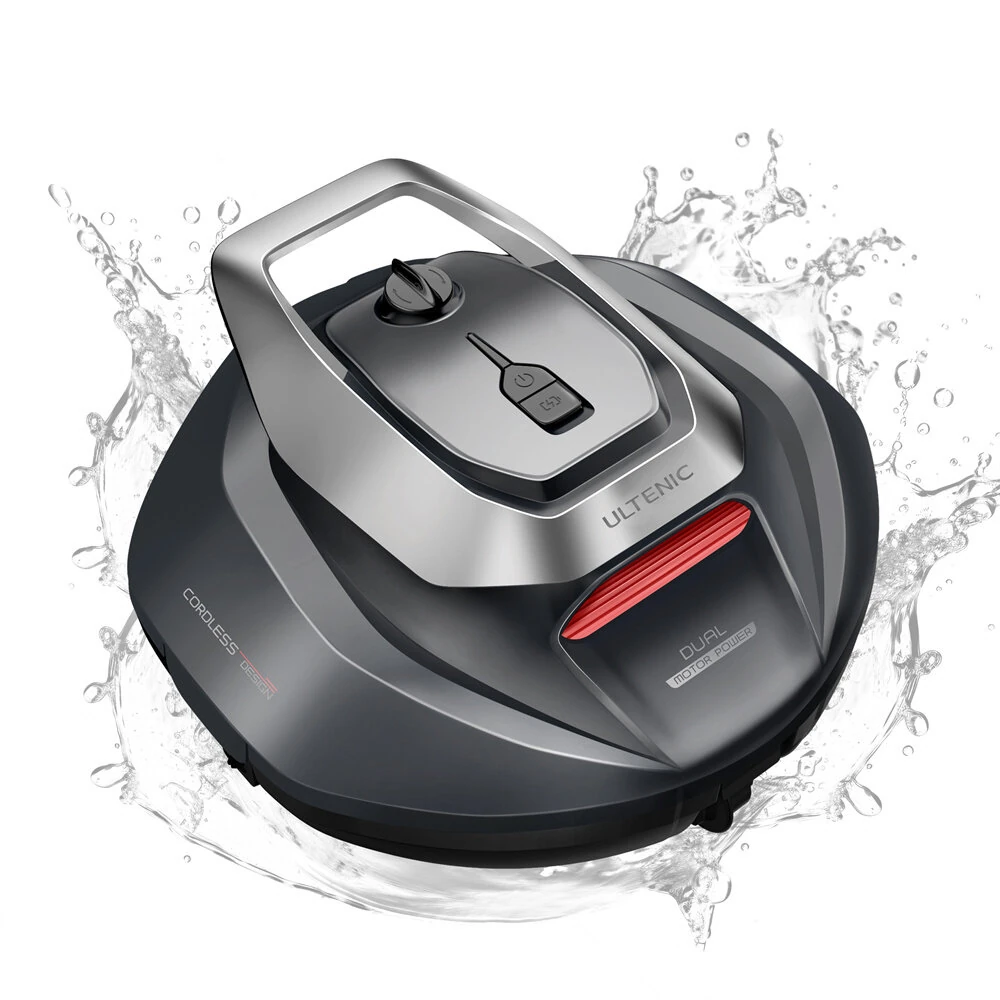[EU Direct]Ultenic Pooleco 10 Ultenic Robotic Pool Cleaner, Pool Vacuum for Above & In-Ground Pool, 90Mins Runtime Automatic Self-Parking, Dual-Motor Suction, 2.5h Fast Charging, Up to 850 Sq.ft,