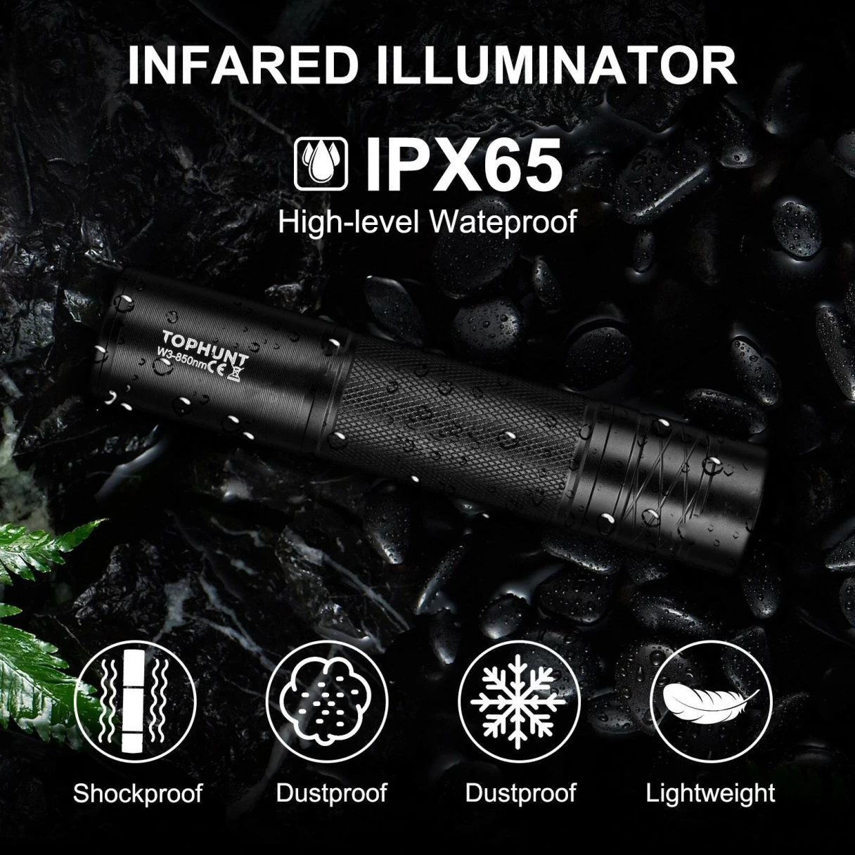 ANEKIM W3 5W LED 850nm 940nm Vcsel Infrared Flashlight IR Torch Zoomable Infrared Illuminator for Night Vision Scope Lights