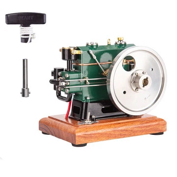 OKMO 1/8 Scale 3.6cc Mini Vintage Single Cylinder 4-Stroke Working Gasoline Engine Model  with Wooden Base Version Ready to Run 1140