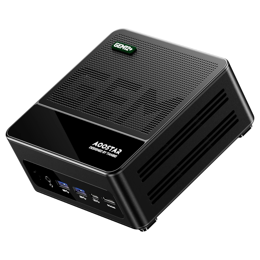 AOOSTAR GEM12+ AMD Ryzen 7 PRO 8845HS 8 Core 16-thread Mini PC 32GB DDR5 RAM 1TB SSD 4K Quad Screen Output WIFI6 BT5.2 HD USB4 Type-C Dual 2.5G LAN Mini Computer Desktop PC