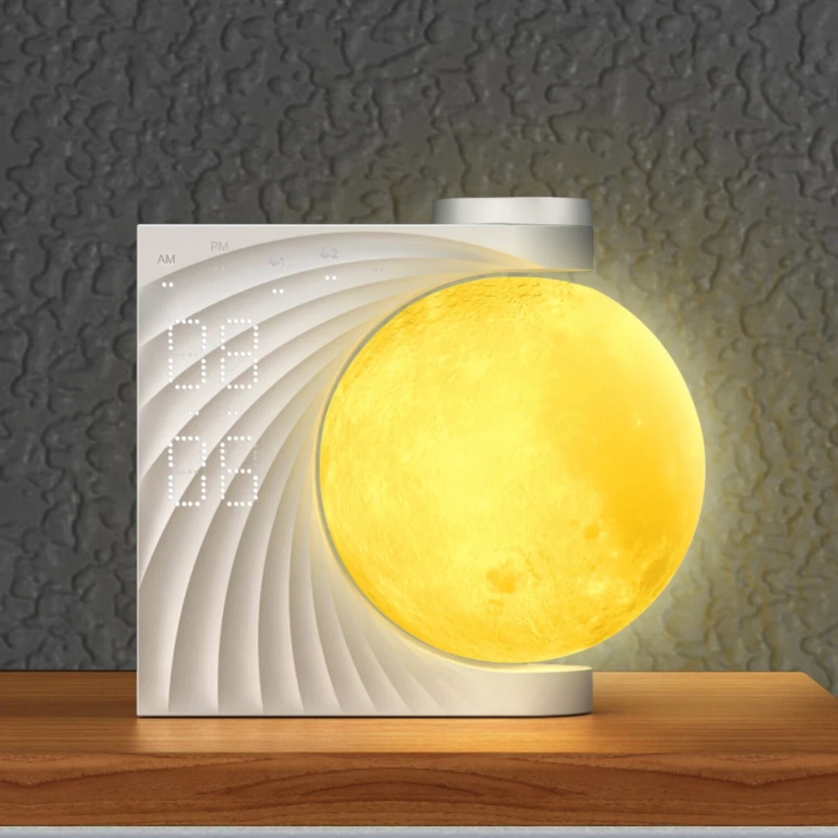 Colorful Atmosphere Moon Light Sunrise Alarm Clock Wake-Up Light Breathing Light Three-Speed Dimming Clock Dual Alarm Clock Timing  Sound Machine for Heavy Sleepers Nightlight Sleep Aid Snooze 10 Nature Sounds 8 Colors Ideal for Gift