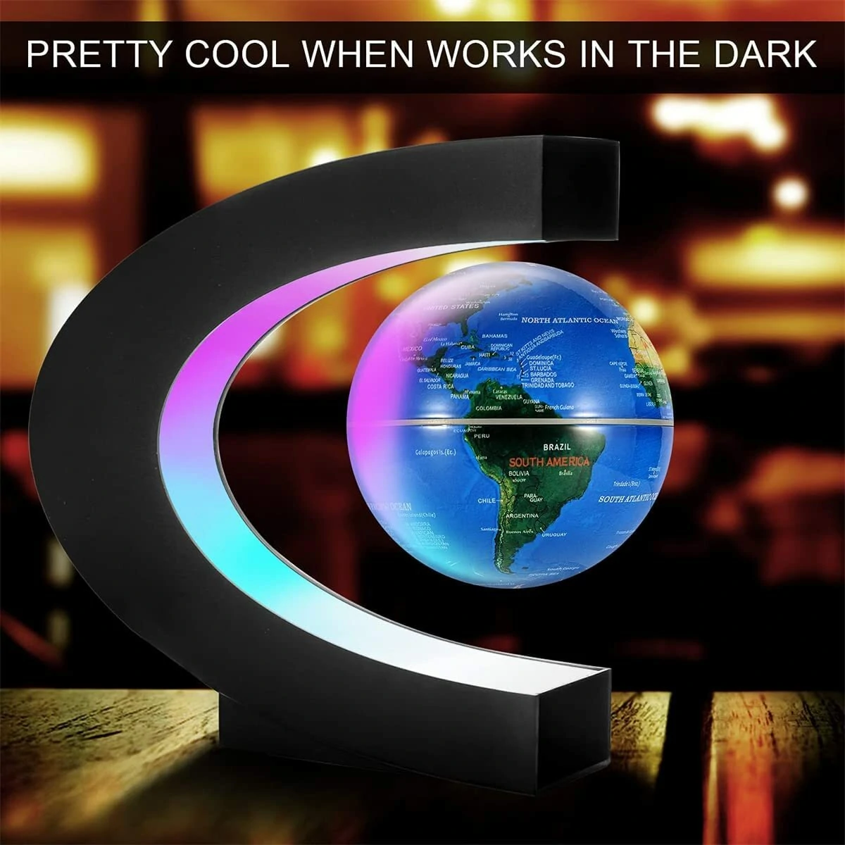 Magnetic Levitating Globe World Map with LED light Home Office Decoration Educational Gifts for Kids US Plug