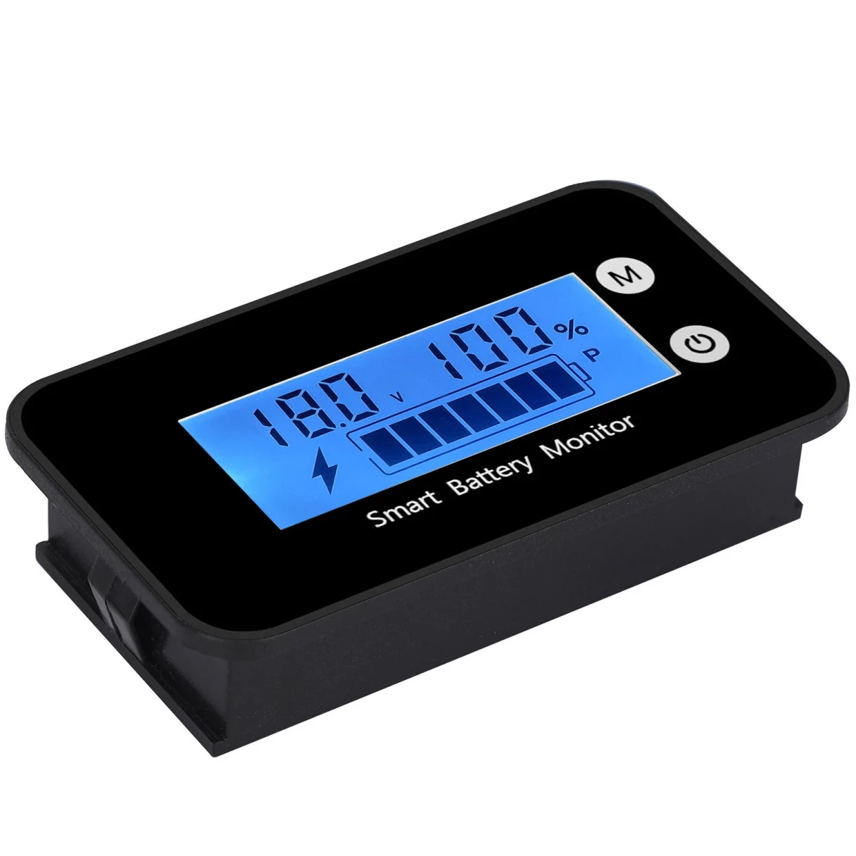 LiFePO4 Lithium Battery Monitor  IPX7 Waterproof with Bracket Color Display 7-100V for Car Motorcycle Golf Cart Meter Digital Battery Capacity Remaining Capacity Percentage Tester with Buzzer Alarm Temperature