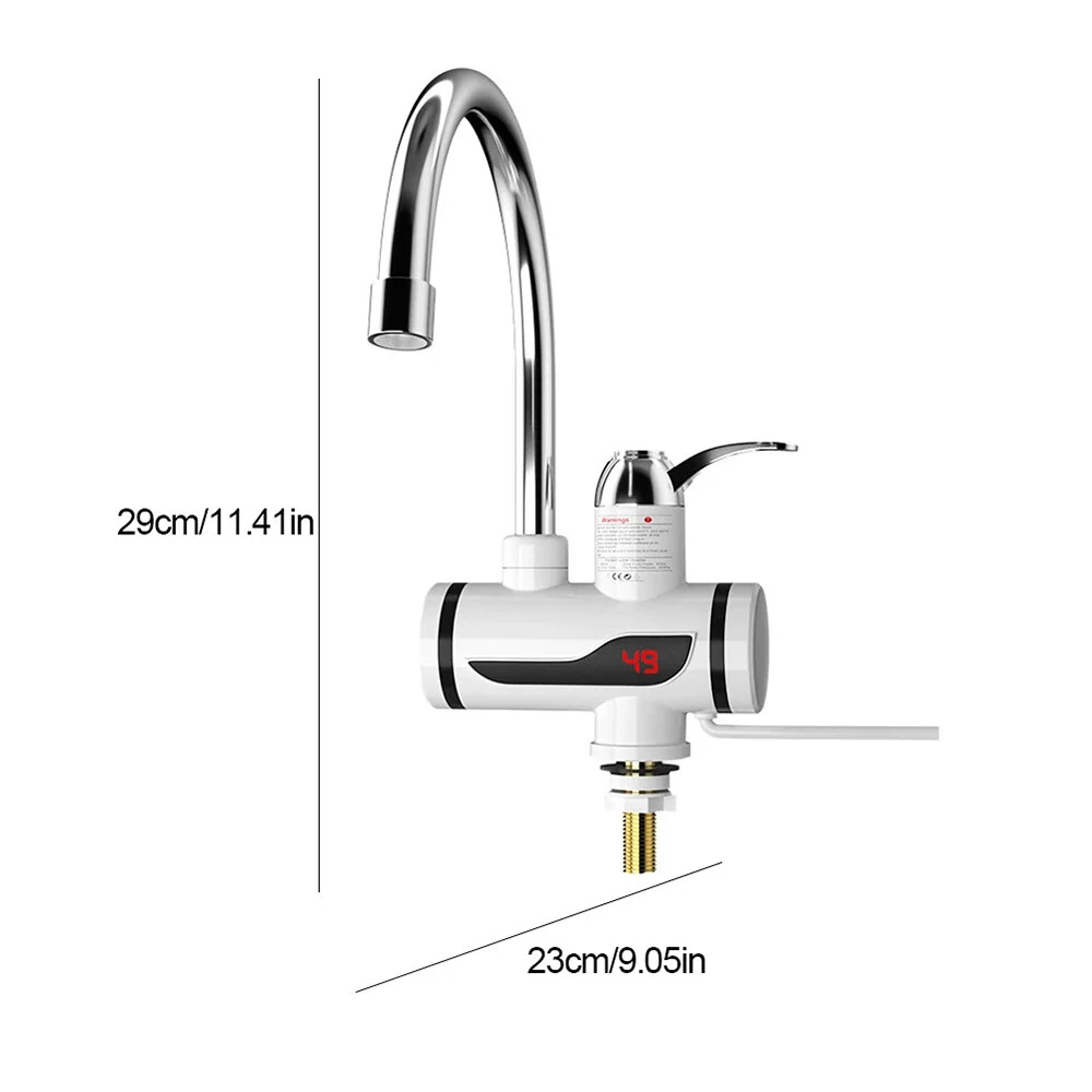 Smart Digital Instant Electric Water Heater Faucet Temperature Adjustable Tankless Water Heater Bottom Inlet Fast Heating Faucet Kitchen Bathroom