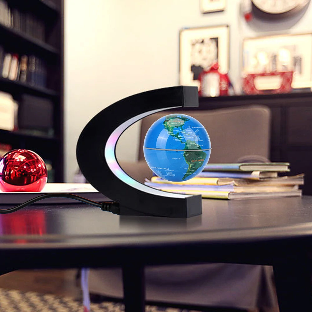 AGSIVO Magnetic Floating Levitating Globe World Map with LED light Educational Gifts for Kids Students Birthday Gifts Gadgets for Teens Christmas Gifts