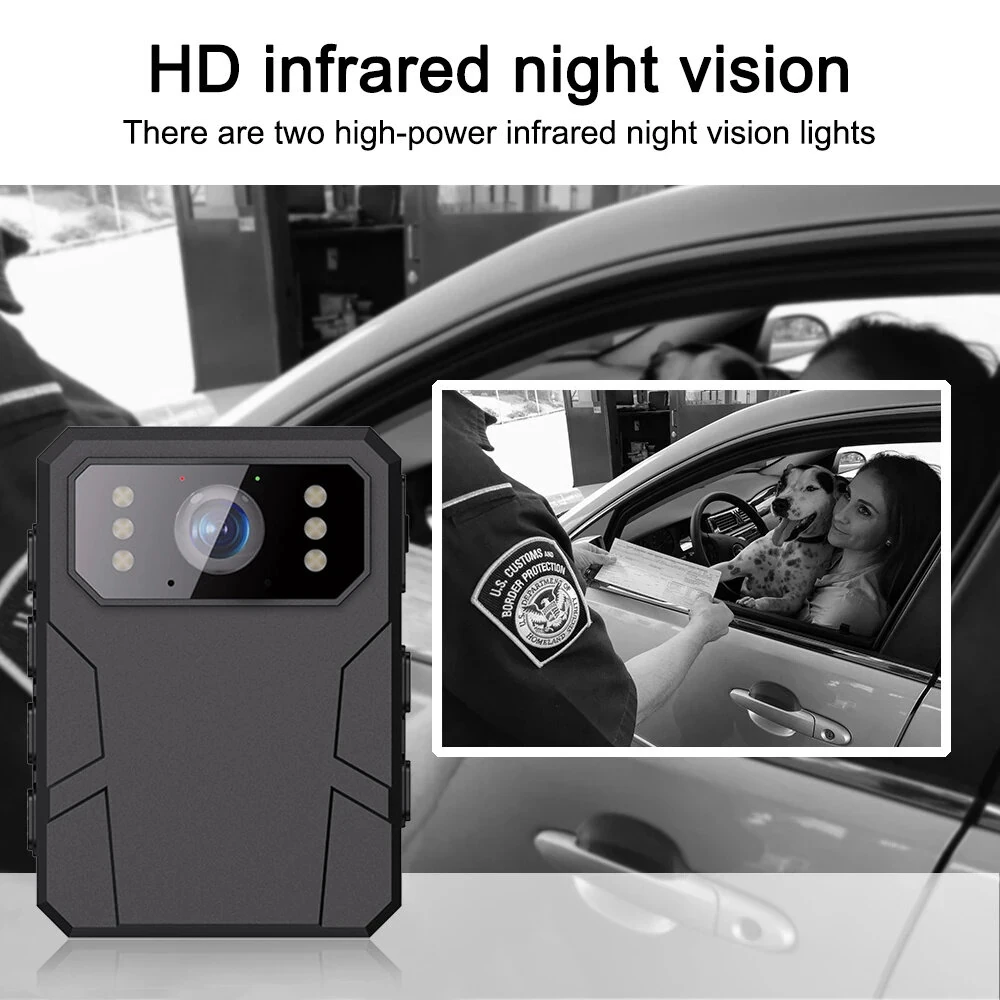 4K HD Small Camera Police Recorder with HD IPS Screen Wearable Portable Body Camera High Definition for Law Enforcement Security