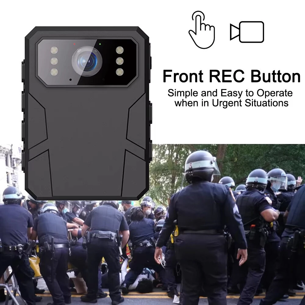 4K HD Small Camera Police Recorder with HD IPS Screen Wearable Portable Body Camera High Definition for Law Enforcement Security