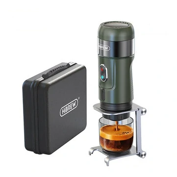 [EU Direct] HiBREW H4B Wireless Electric Portable Espresso Coffee Machine & Storage Bag & Foldable Holder for Car & Home Camping Coffee Maker Fit Nes DG Capsules Powder