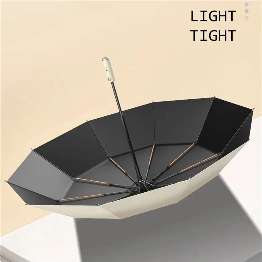 Fully Automatic Folding Umbrella with Fan USB Charge Cool Ultra-light Parasol Black Coating UPF50+ Sun-resistant Umbrellas