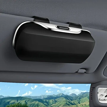 Multifunctional Car Glasses Storage Box Sunglasses Case Car Sun Visor Glasses Clip Box