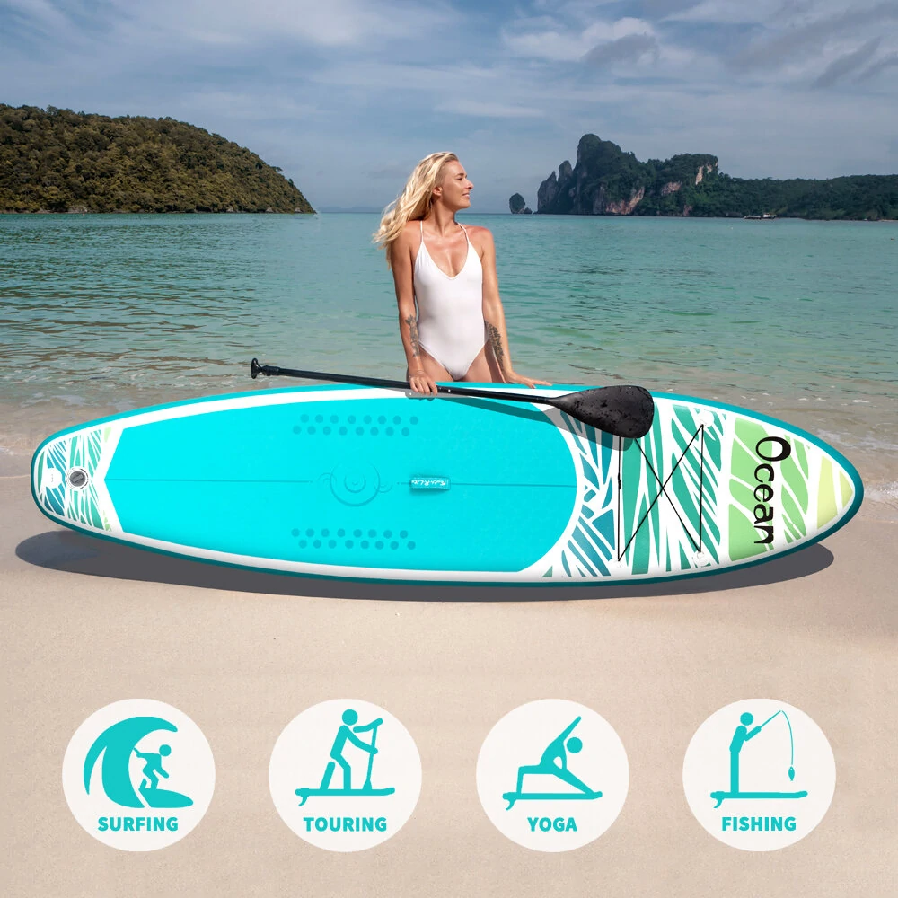 [EU Direct] FunWater 335cm Inflatable Stand Up Paddle Board Ultra-Light Surfboard with Accessories Adj Paddle, Backpack, Pump, Phone Bag, Leash SUPFR03F