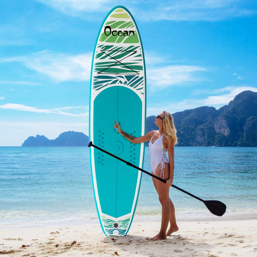 [EU Direct] FunWater 335cm Inflatable Stand Up Paddle Board Ultra-Light Surfboard with Accessories Adj Paddle, Backpack, Pump, Phone Bag, Leash SUPFR03F