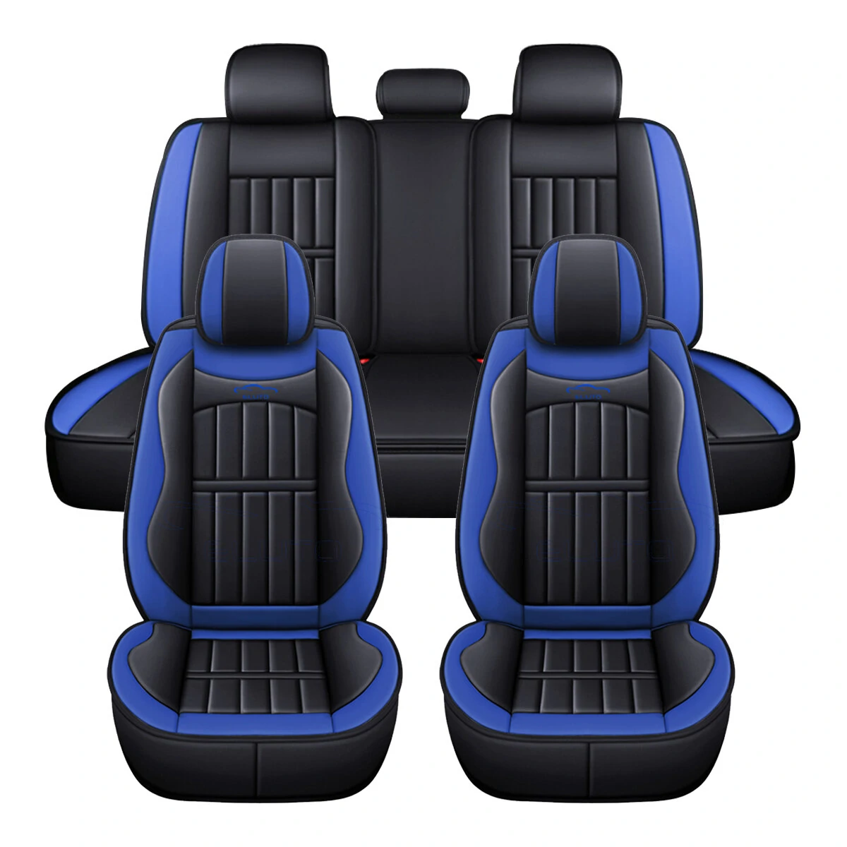 Eluto 5 Seats Car Seat Covers Universal PU Leather Seat Cushion Non-slip Protector Mat