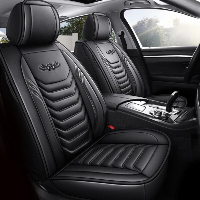 Eluto 5 Seats Car Seat Covers Universal PU Leather Seat Cushion Non-slip Protector Mat