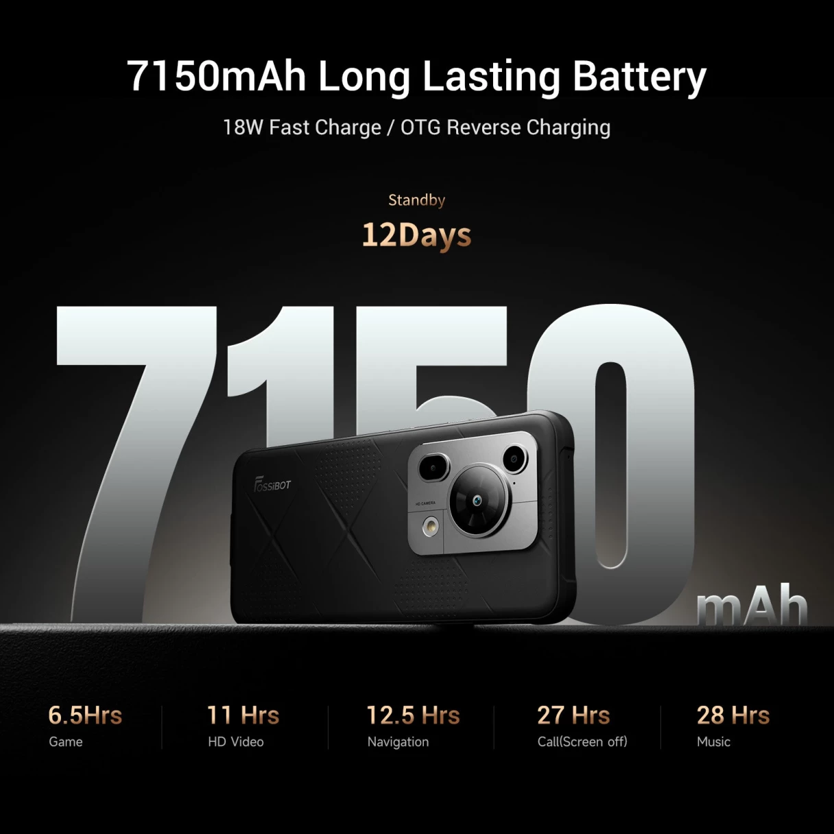 [EU Direct]FOSSiBOT F112 Pro 5G 6.88 inch 24GB 256GB 7150mAh 50MP Camera Android 14 NFC Dimensity 6300 Octa Core IP68 IP69K Waterproof 4G Rugged Smartphone