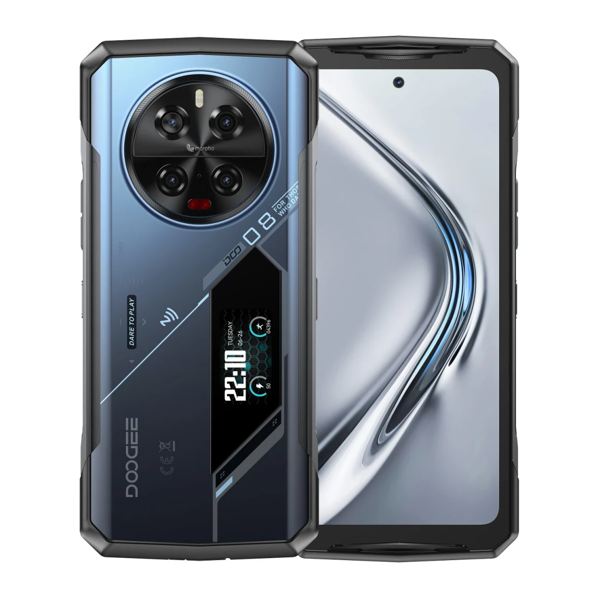 DOOGEE V40 Pro 5G 1.47 inch Rear Display 36GB 512GB 200MP Quad Camera Night Vision Dimensity 7300 6.78 inch 120Hz 8680mAh 33W Fast Charge WiFi 6 NFC IP68 IP69K Waterproof Octa Core Rugged Smartphone