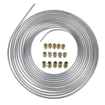 25Ft Coil Roll of 3/16"OD Steel Zinc Brake Line Fuel Tubing Kit with 15 Fittings Replacement Accessories