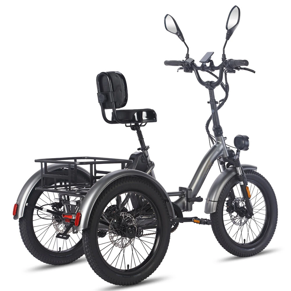 [EU DIRECT] FAFREES F20 MATE Electric Tricycle 48V 23.45Ah Battery 500W Motor 20*3.0inch Fat Tires 95-120KM Mileage Range 180KG Max Load Folding Electric Bike
