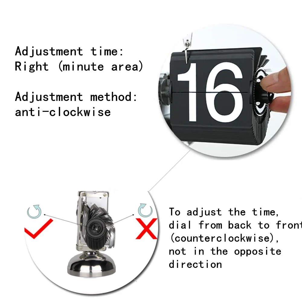 Vintage Flip Clock 12-Hour Automatic Flip Clock Retro Stainless Steel Desk Clock Large Time Display Clock for Living Room Bedroom Household