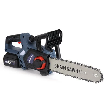 Drillpro 12 Inch Cordless Brushless Motor Electric Chainsaw Suitable for Makita batteries 3300r/min 22V 3.0Ah Lithium Battery EU Plug with Plastic Box