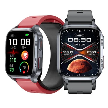 S18 2.01inch HD Screen Air Pump Airbag Type Voice Broadcast bluetooth Call Heart Rate Blood Pressure Blood Glucose Blood Lipid SpO2 Monitor Uric Acid Function Body Temperature Measurement SOS