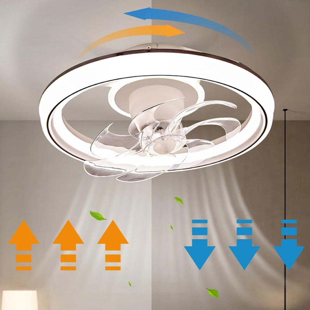[EU Direct] Elfeland 90W 48cm LED RGB Smart Ceiling Fan Light with Built-in Speaker Music Sync 360° Rotatable 6-Speed Quiet Fan Timer APP & Remote Control