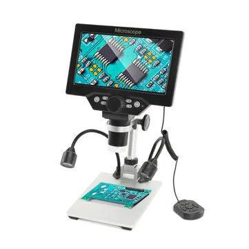 Multilingual High-Definition B1200 Digital Microscope with 12MP Camera 1200X Magnification Adjustable Stand LED Lights Plug-in or Battery Powered for Precision Viewing and Recording