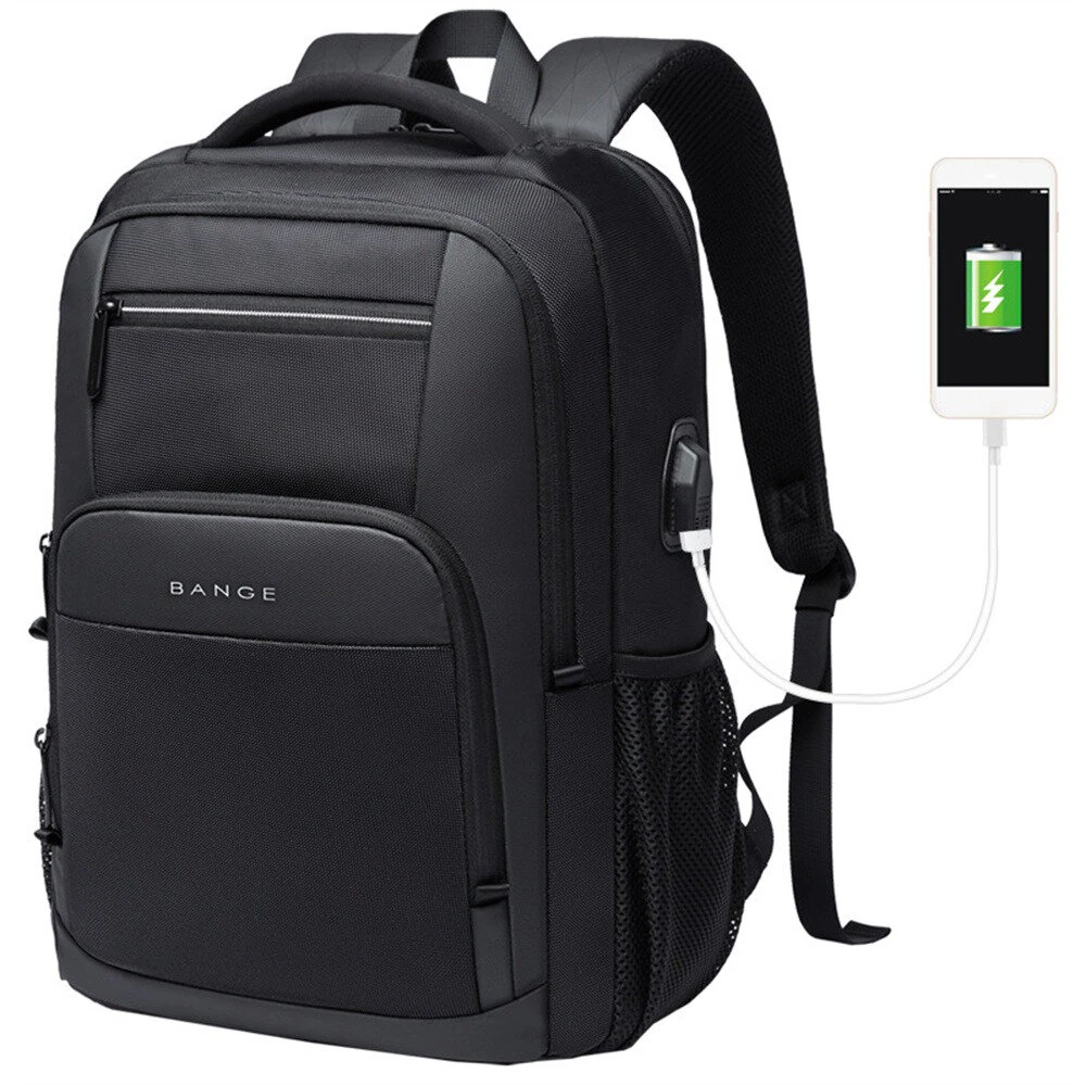 BANGE Backpack Men's Shoulder Bag 15.6 Laptop Computer Bag Casual Sports Travel Backpack Breathable Large Capacity USB Charging Backpack