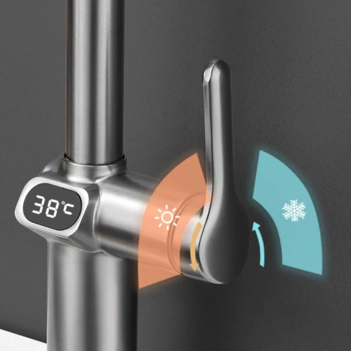 Temperature Digital LCD Display Pull Out Faucet Kitchen Single Handle Kitchen Sink Rotation Mixer Sprayer Hot And Cold Water Taps