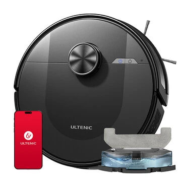 [EU Direct]Ultenic D10 Robot Vacuum Cleaner, 15min LiDAR Quick Map, 4000Pa Suction, 120min Runtime, Carpet Auto-Boost, No-Go Zone, Time Scheduled, Siri/Alexa/APP Remote Control, for Hardwood,