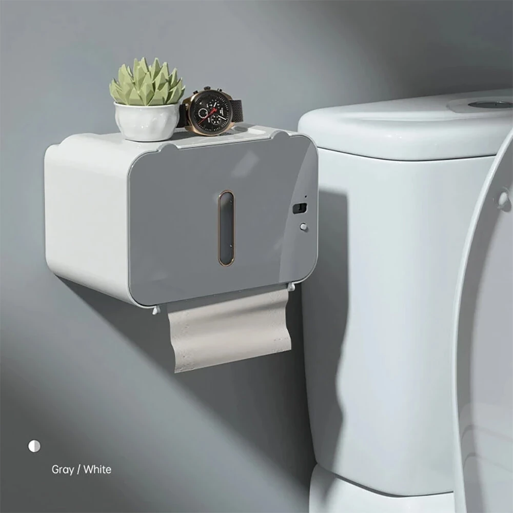Smart Wall-Mounted Automatic Paper Dispenser Induction Toilet Paper Holder Shelf Automatic Paper Out Toilet Paper Shelf Wall Mounted Toilet Paper Dispenser Bathroom