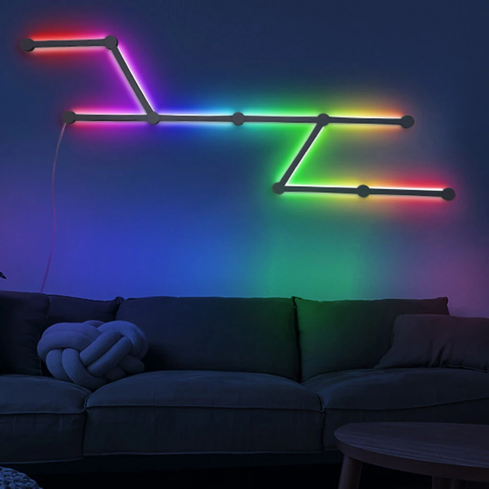BLITZWILL BW-SL1 DIY Splicing Light Bars RGBIC LED Tuya WiFi Smart Control Music Sync Works With Alexa & Google Assistant for Game Room/Bedroom Decor