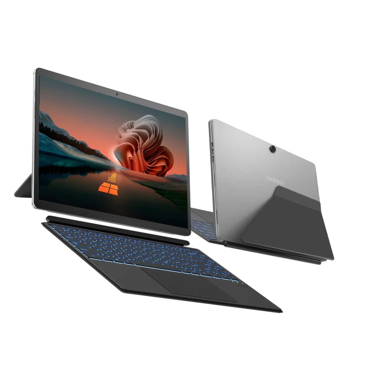 Ninkear T40 Intel N100 Quad Core 16GB RAM 512GB SSD 14 Inch Windows 11 2 In 1 Tablet With RGB Backlit Keyboard