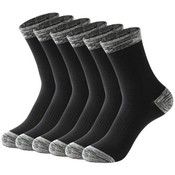 6 Pair Autumn Winter Men Socks Cotton Leisure Business Long Socks Walking Running Hiking Warm Socks For Male Plus Size 42-48