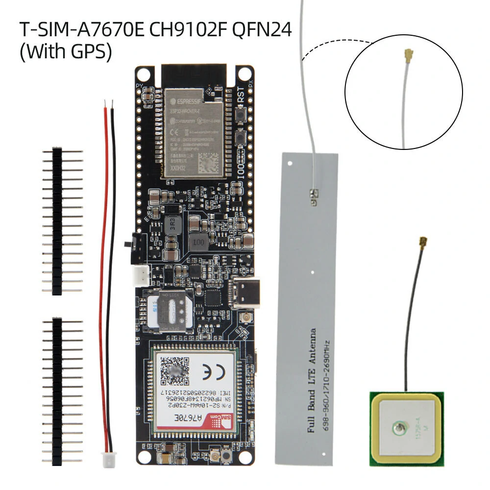 LILYGO® TTGO T-SIM A7670G A7670E A7670SA R2 Wireless Module ESP32 Chip 4G LTE CAT1 MCU32 Development Board Support GSM/GPRS/EDGE