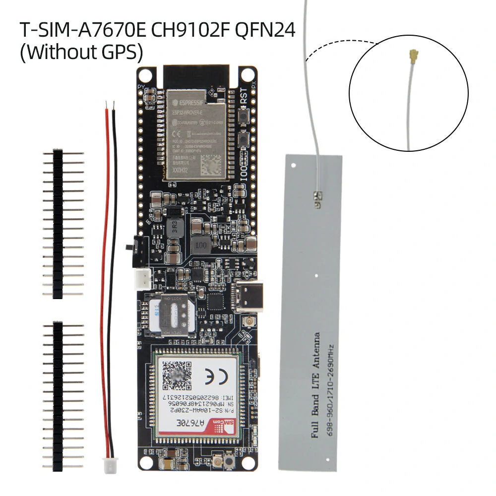 LILYGO® TTGO T-SIM A7670G A7670E A7670SA R2 Wireless Module ESP32 Chip 4G LTE CAT1 MCU32 Development Board Support GSM/GPRS/EDGE