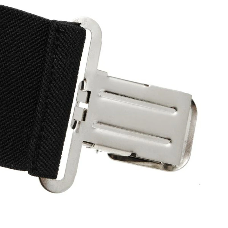 Men's Suspenders With 5cm Widened And Comfortable Elastic Straps, Adjustable 4 Clips For Trousers, Classic Black Suspenders Elastic X-Back