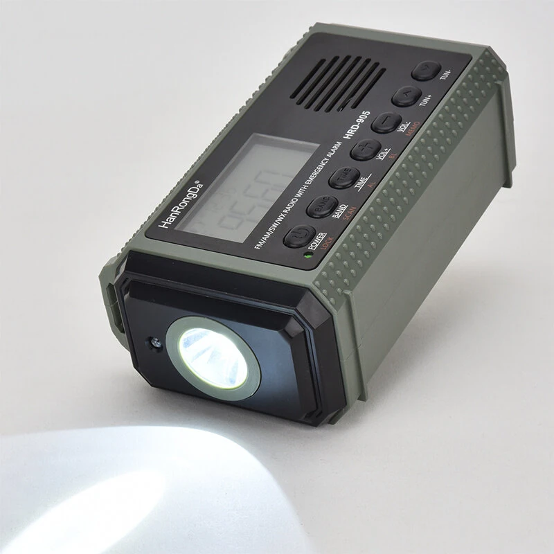 HanRongDa HRD-905 Emergency Radio Solar Crank Power Bank 10000mAh AM FM SW Weather Band LED Flashlight SOS Alarm Portable Survival Gear for Outdoor Camping Essentials