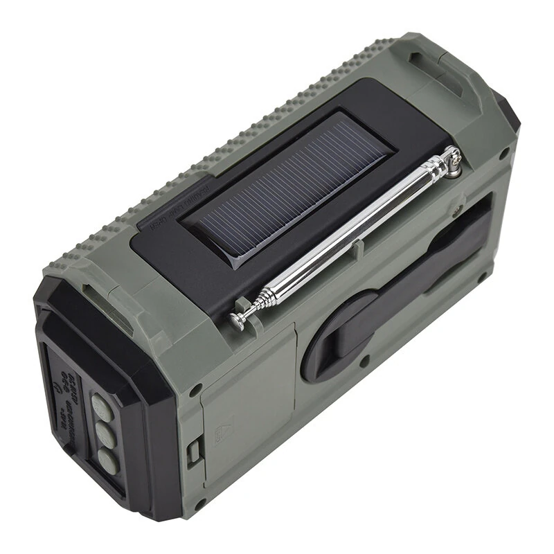 HanRongDa HRD-905 Emergency Radio Solar Crank Power Bank 10000mAh AM FM SW Weather Band LED Flashlight SOS Alarm Portable Survival Gear for Outdoor Camping Essentials